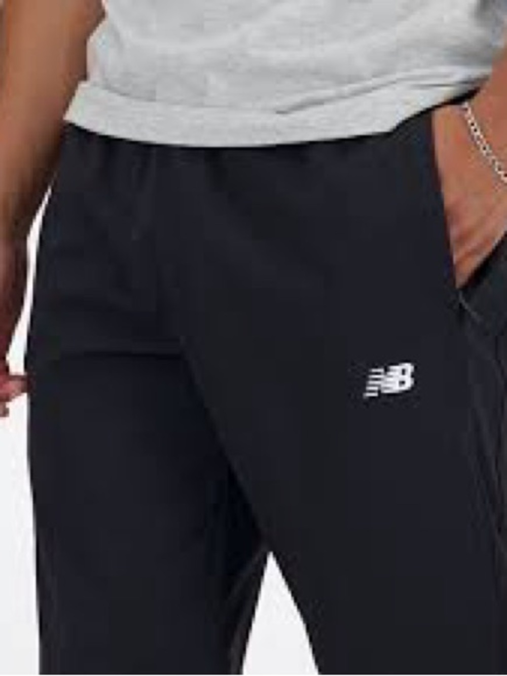 New Balance Men's Black Jogger Sweatpants with White Logo